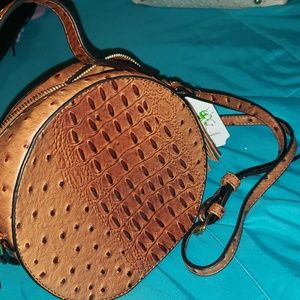Brown round crossbody